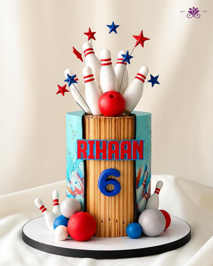 Bowling Theme Birthday Designer Cake