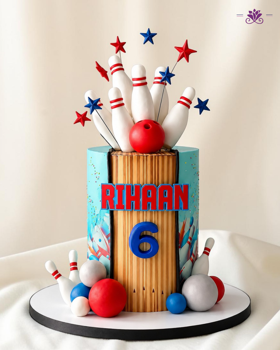 Bowling Theme Birthday Designer Cake