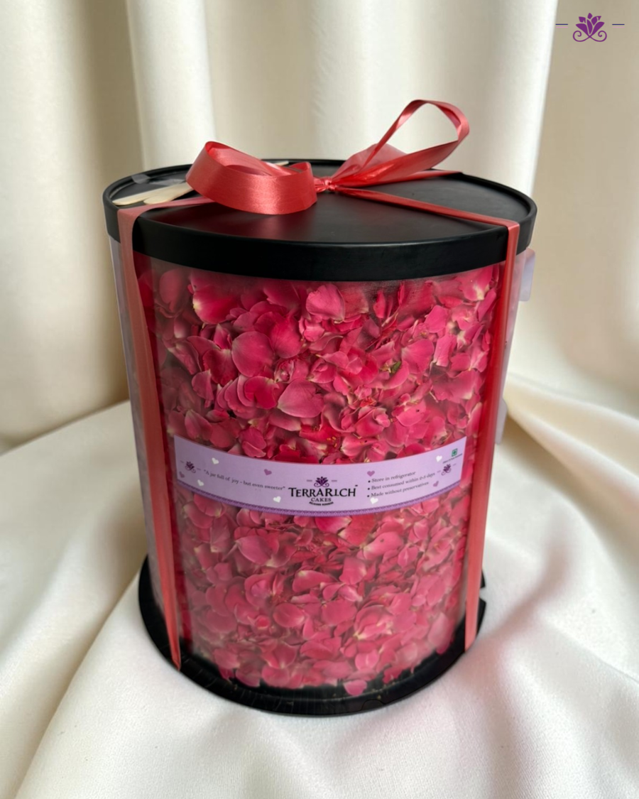 Rose Petal Surprise Cake Box with Floral Reveal (Eggless Designer Cake for Birthdays & Celebrations)
