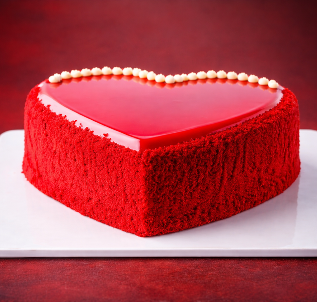 Red Velvet Heart Cake