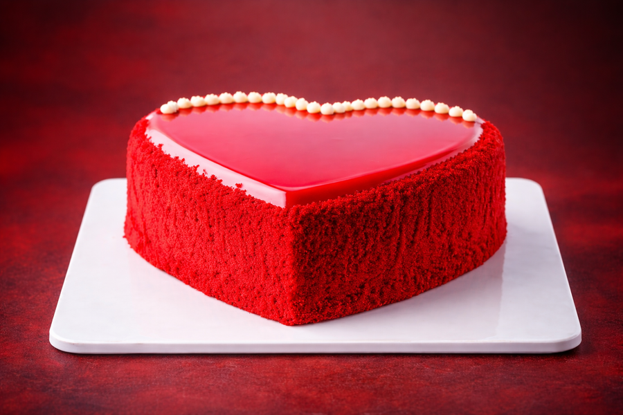 Red Velvet Heart Cake