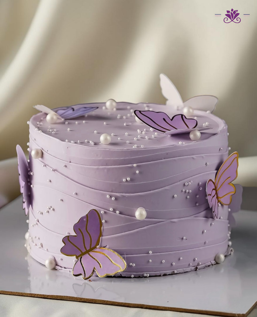Lavender Butterfly Pearl Designer Cake