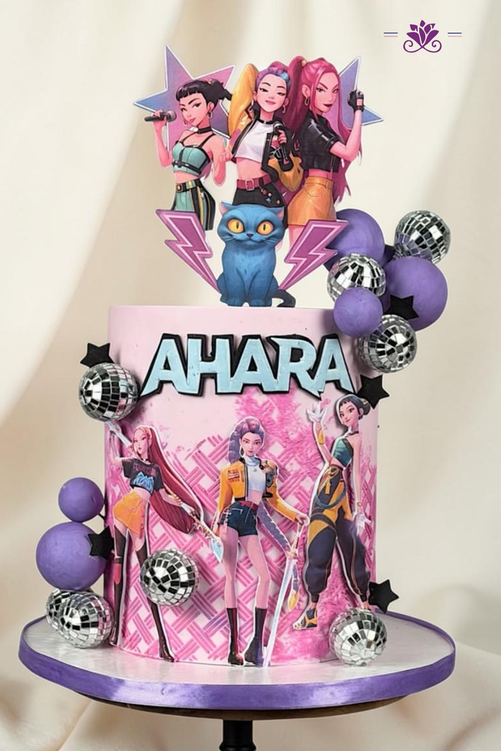 K-Pop Demon Hunters-inspired birthday cake