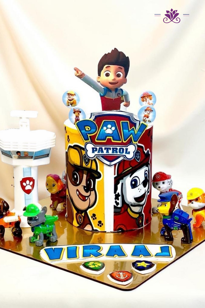 Colourful Paw Patrol Themed Birthday Cake