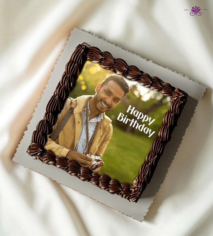 Customised Birthday Chocolate Truffle Photo Cake