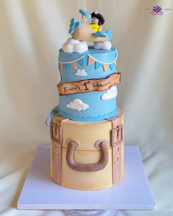 Little Aviator 1st Birthday Cake