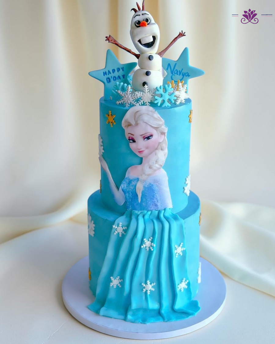 Stunning two-tier Frozen-themed birthday cake