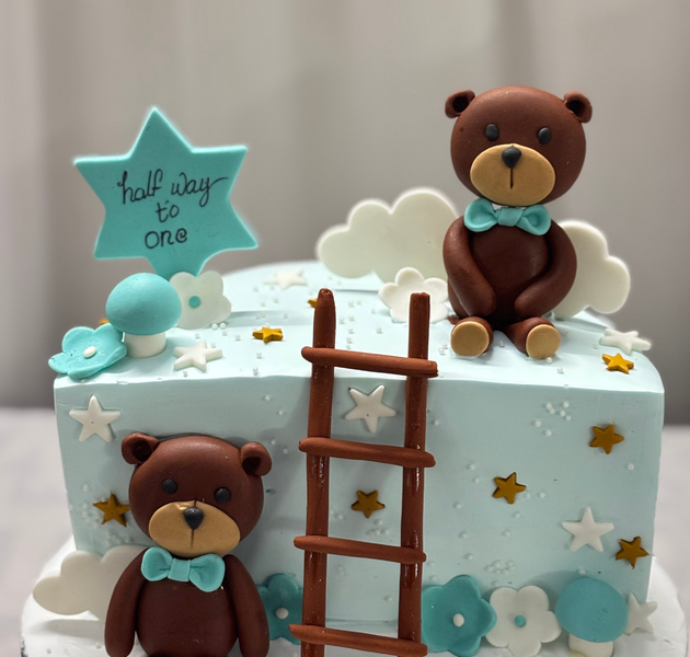 Adorable half-birthday celebration cake