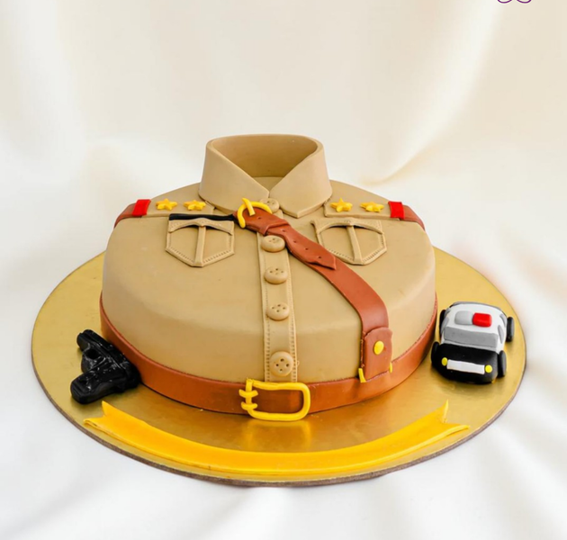 Police Uniform Theme Celebration Cake