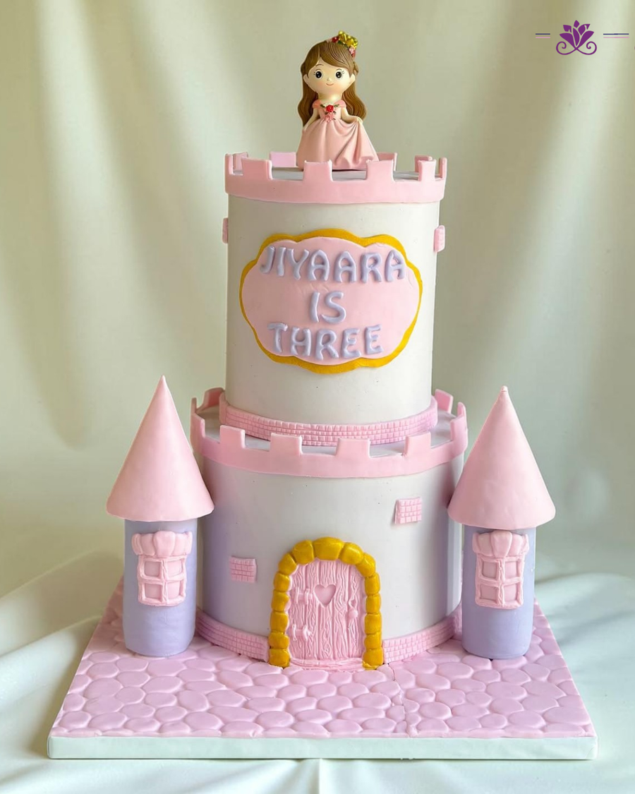 Beautiful Princess Castle Theme Birthday Cake