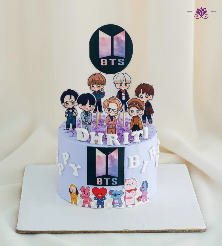 BTS K-Pop Fan Theme Birthday Cake