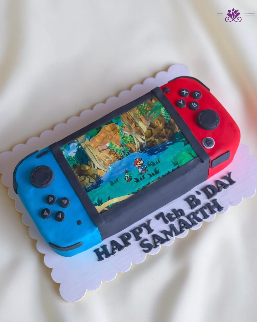 Nintendo Switch-inspired gaming birthday cake