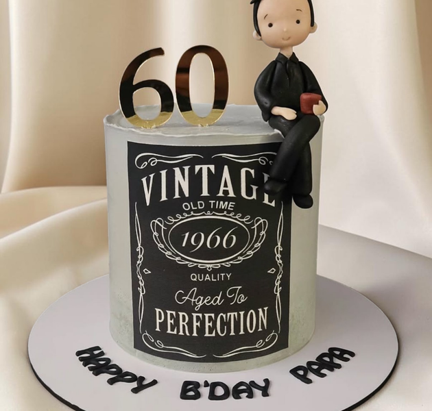 Vintage 60th Birthday Gentleman Cake