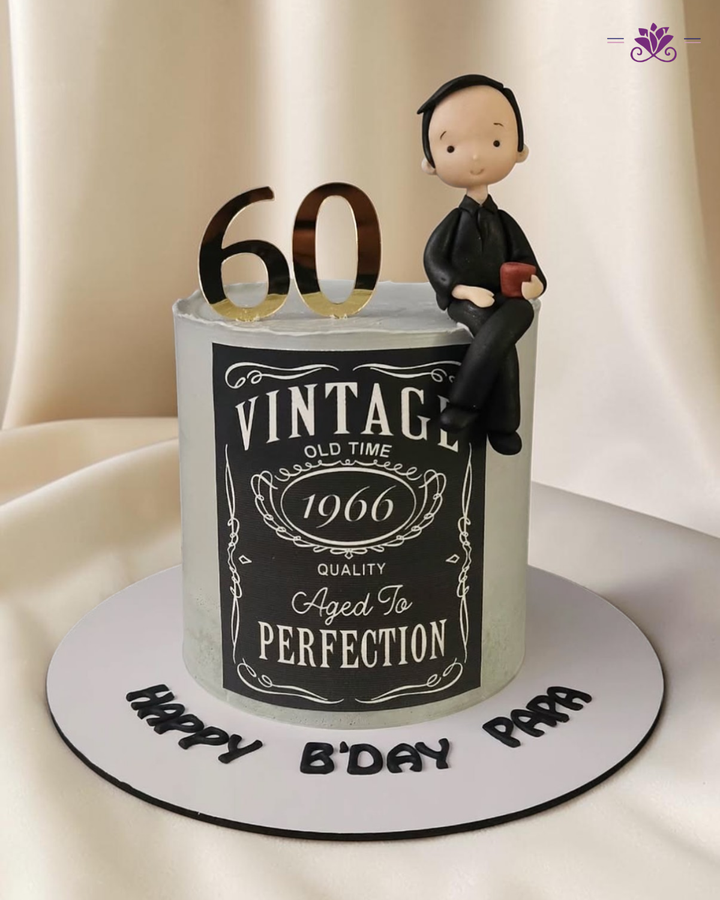 Vintage 60th Birthday Gentleman Cake