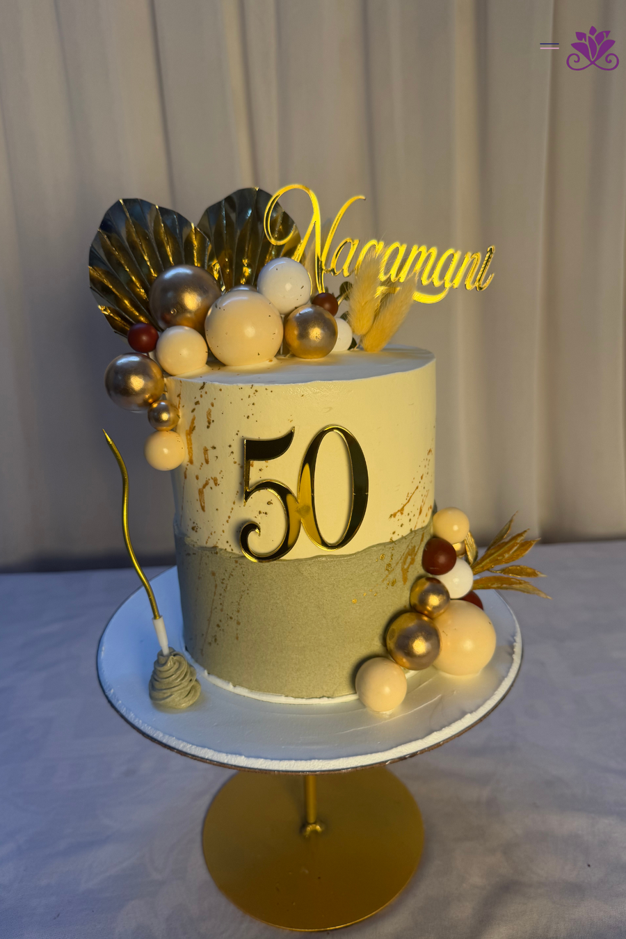 Contemporary Two-Tone Boho Chic Cake