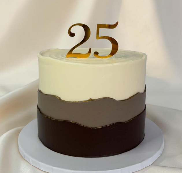 Elegant 25th Birthday Layer Cake (Any Number)