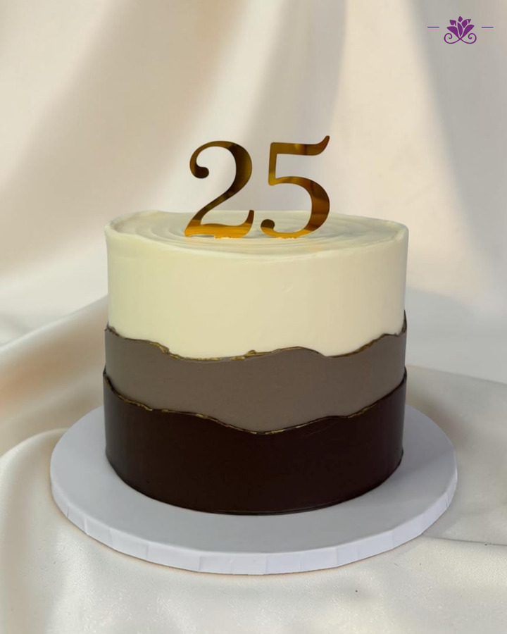 Elegant 25th Birthday Layer Cake (Any Number)