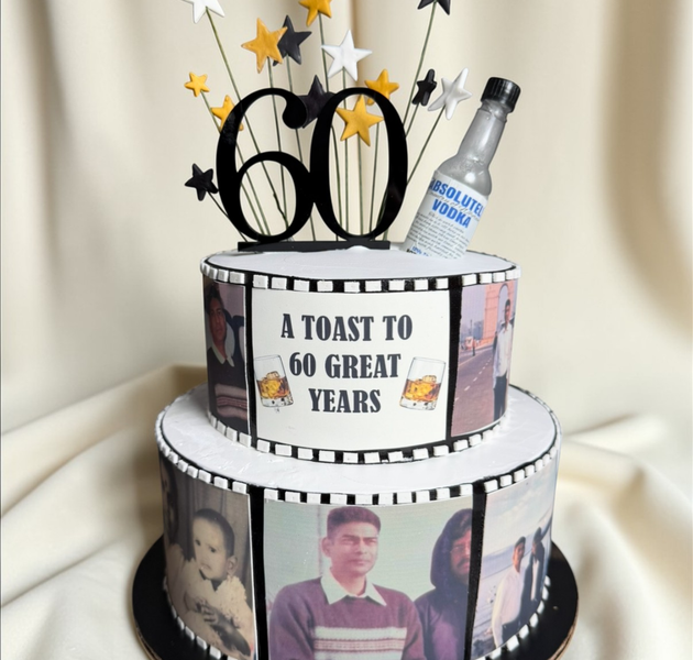 Golden Age Memories Photo Cake