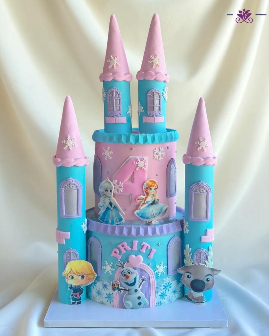 Frozen-inspired castle birthday cake