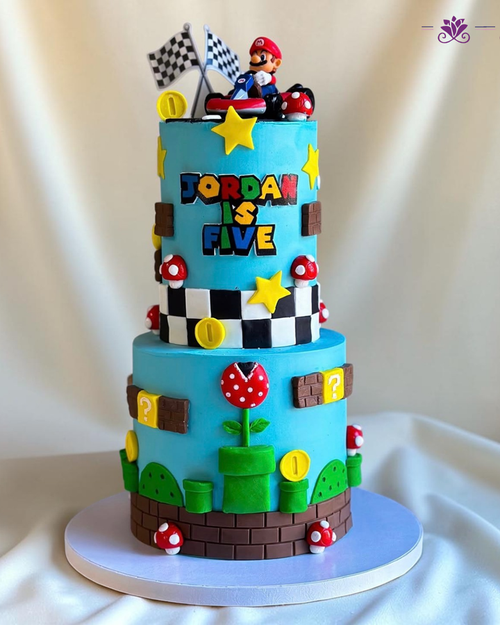 Mario Kart racing birthday cake