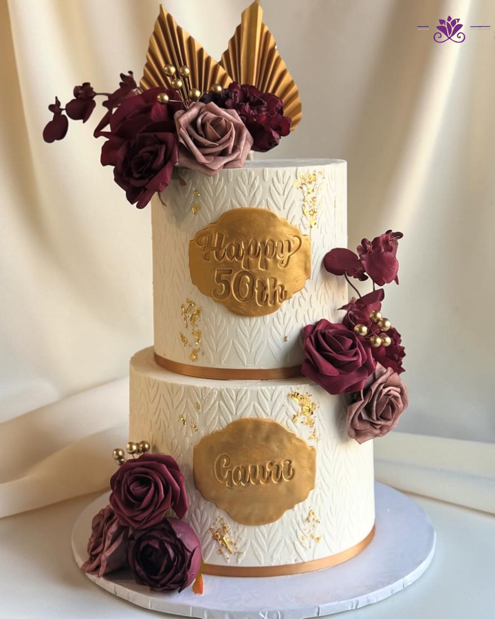 luxurious 50th anniversary celebration cake