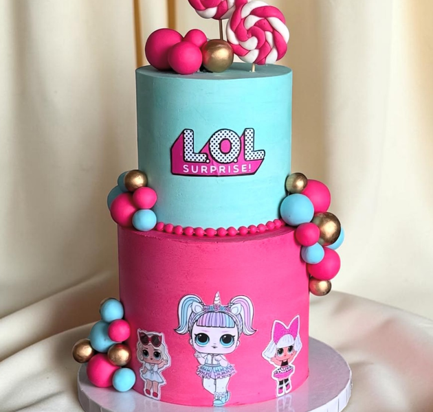 LOL Surprise Theme Two-Tier Birthday Cake