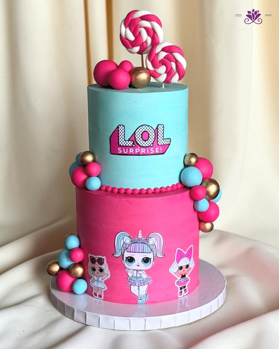 LOL Surprise Theme Two-Tier Birthday Cake
