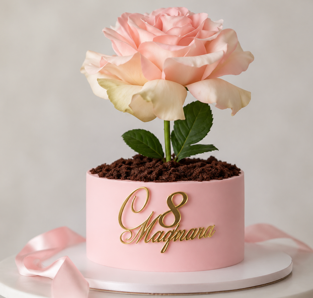 Giant Rose Floral Designer Cake