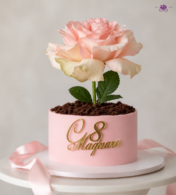 Giant Rose Floral Designer Cake