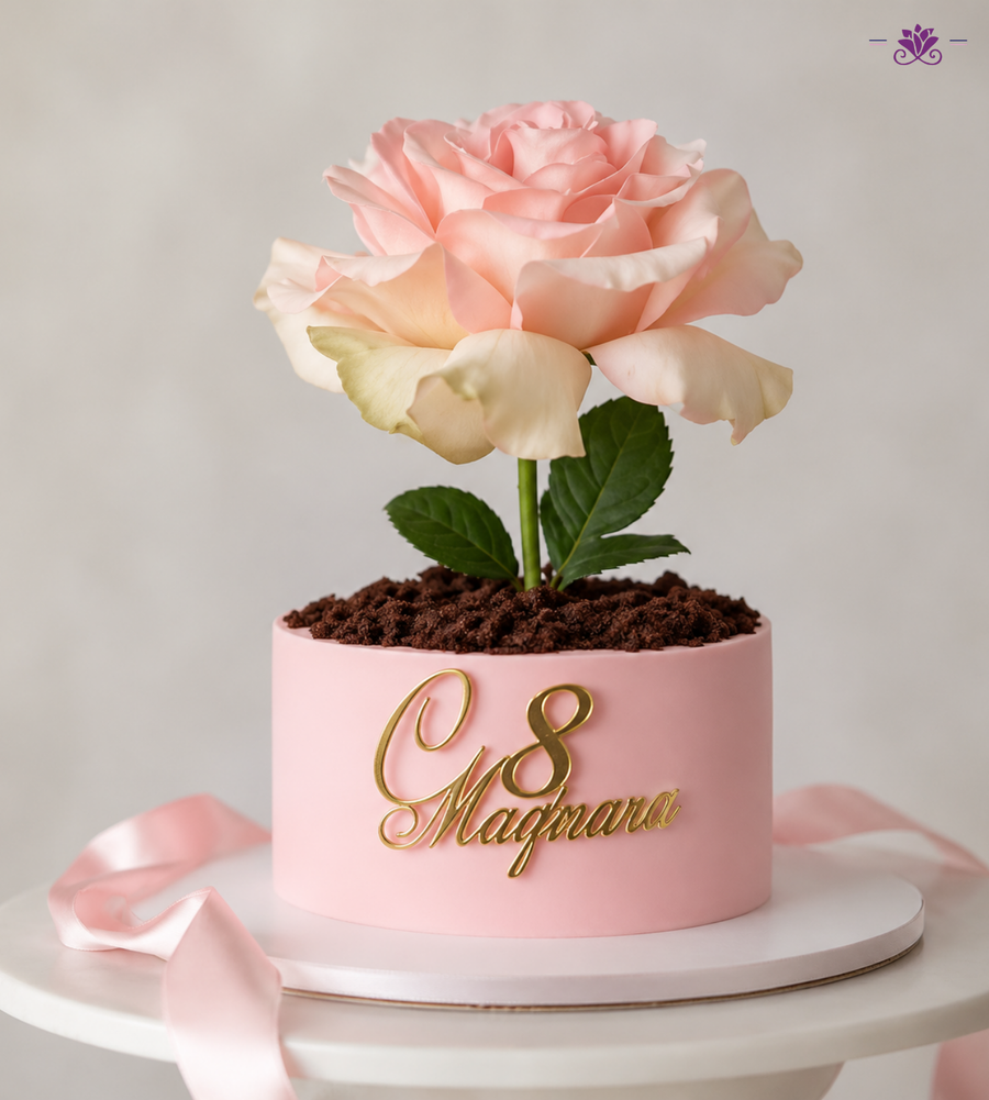 Giant Rose Floral Designer Cake