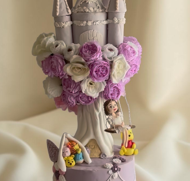 Anti Gravity Fairytale Princess Castle Cake with Floating Tree & Swing Design (Eggless Designer Cake)