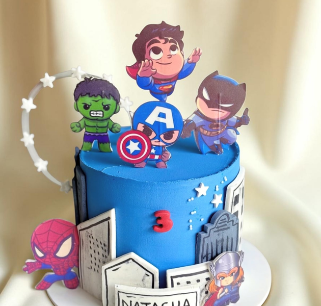 Superhero Avengers Theme Birthday Cake