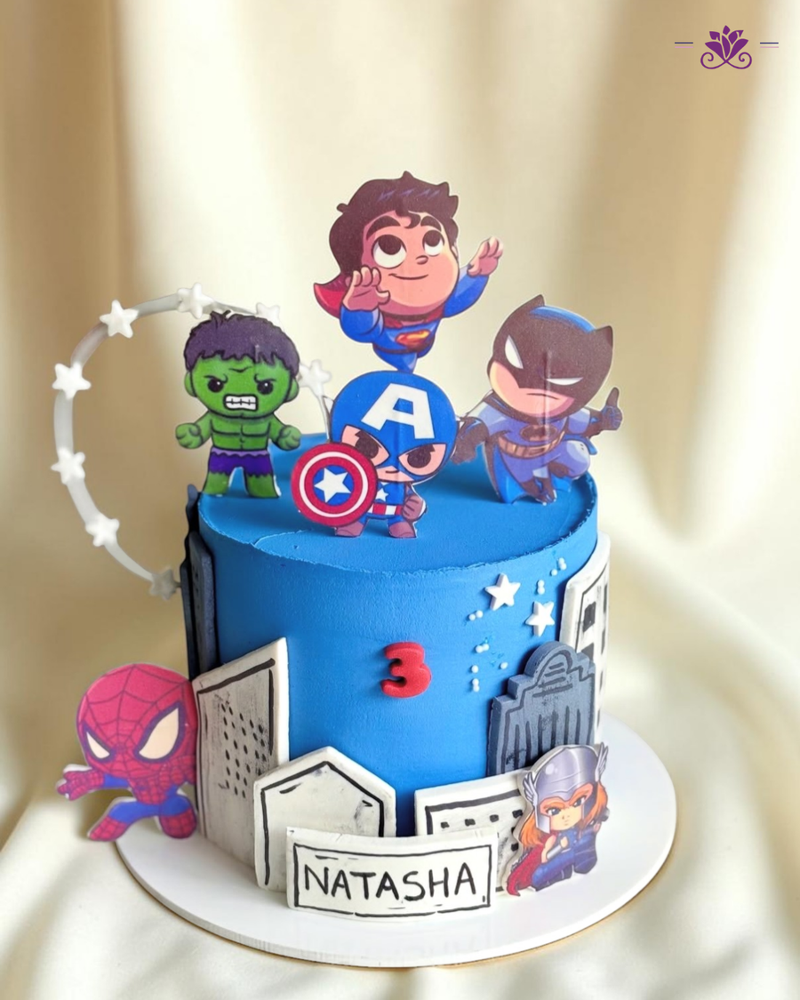 Superhero Avengers Theme Birthday Cake