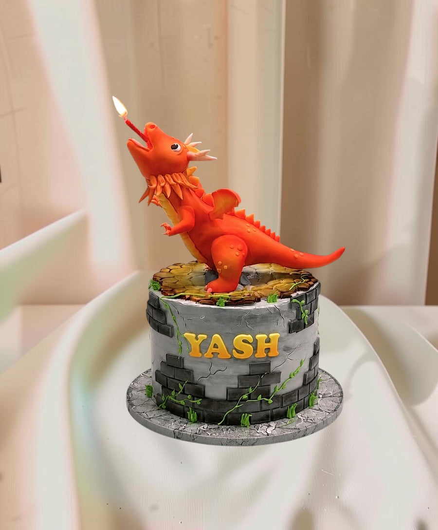 Cute Dragon Fantasy Birthday Cake