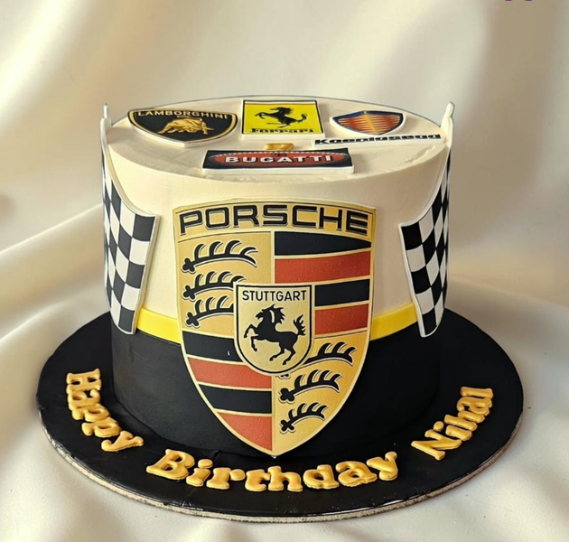 Luxury Supercar Logo Birthday Cake