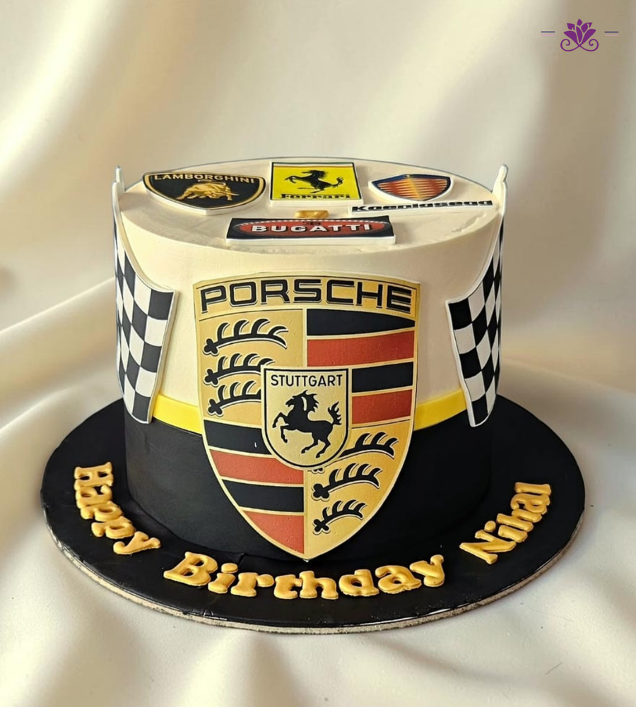 Luxury Supercar Logo Birthday Cake