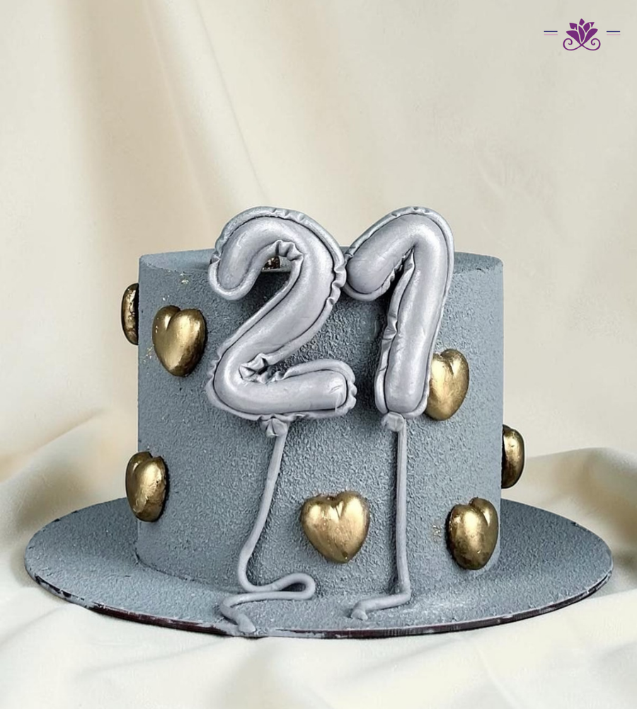 Custom Age Number Birthday Metallic Designer Cake
