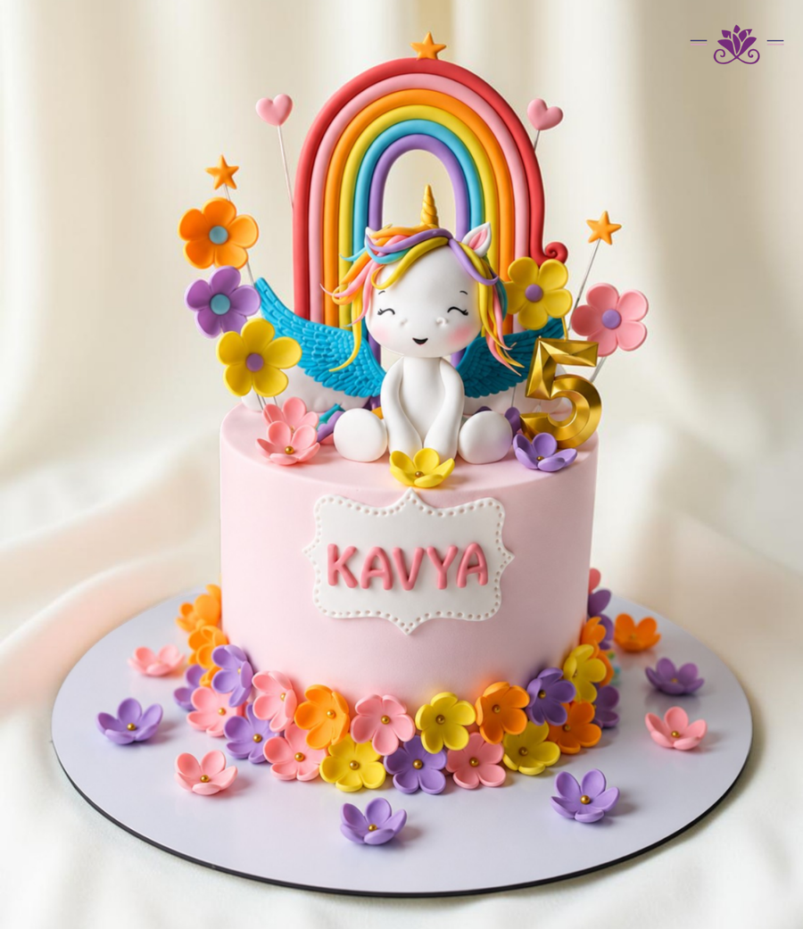 Luxury Rainbow Unicorn Fantasy Birthday Cake