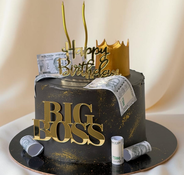 Big Boss Money Theme Birthday Cake