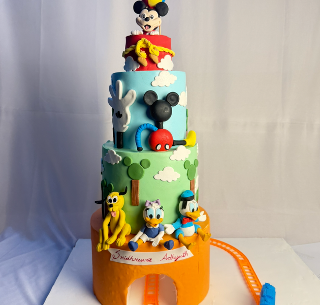 Disney Cartoon Theme Cake with Moving Train Track