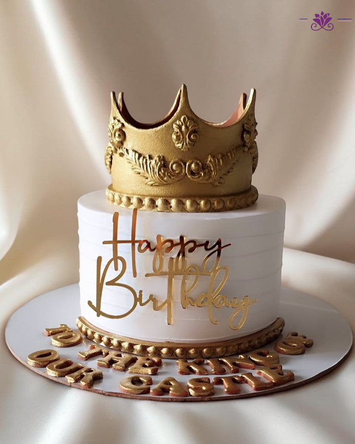 Royal Golden Crown Birthday Cake