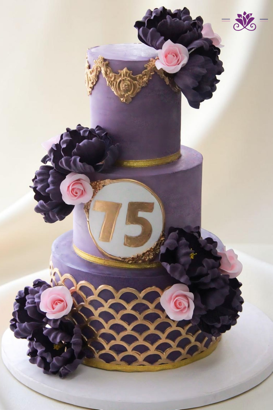 Luxurious 75th birthday cake