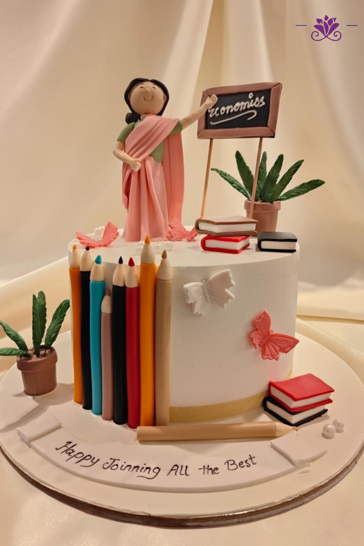 Elegant Economics Teacher Farewell Cake