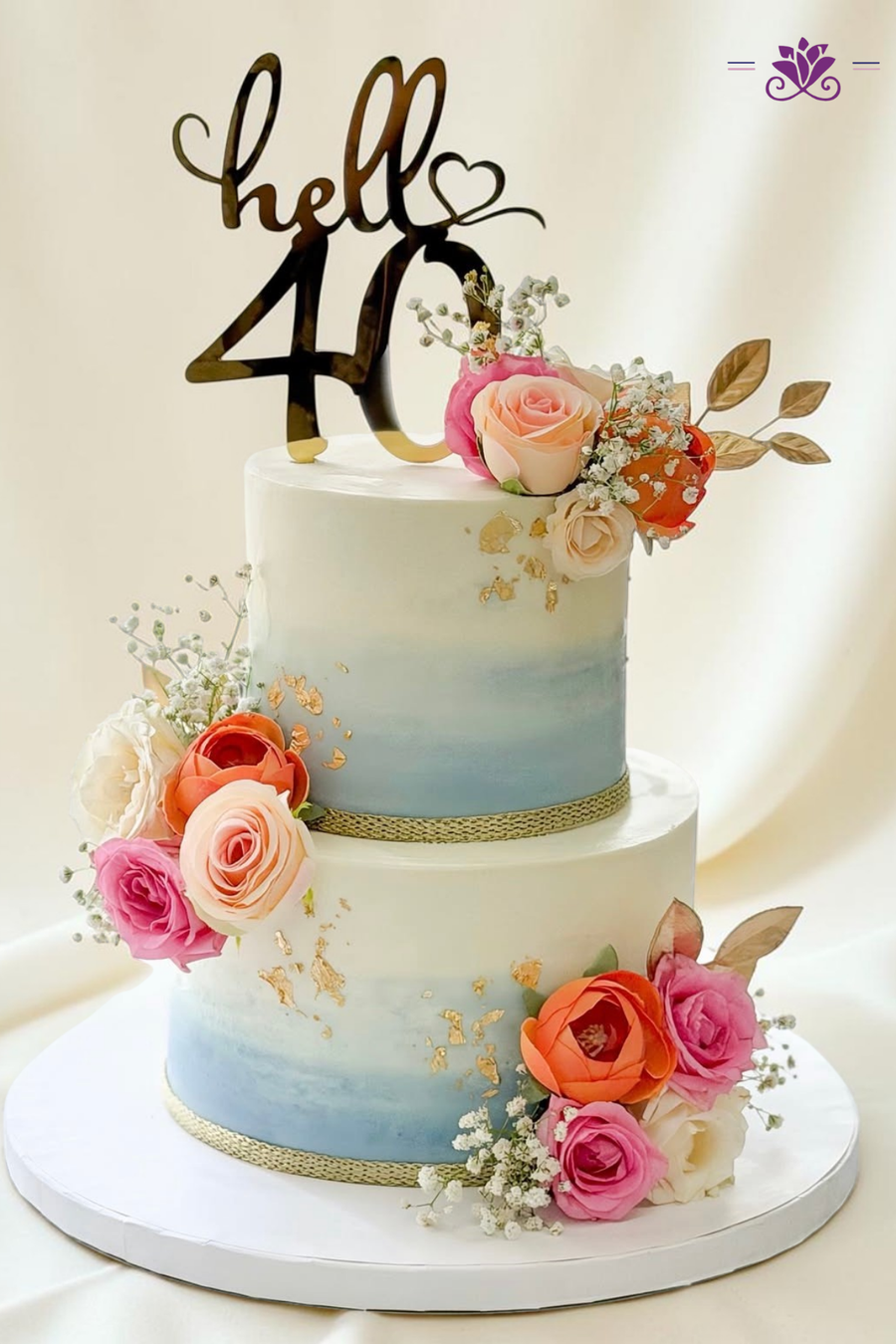 Stunning two-tier 40th birthday cake