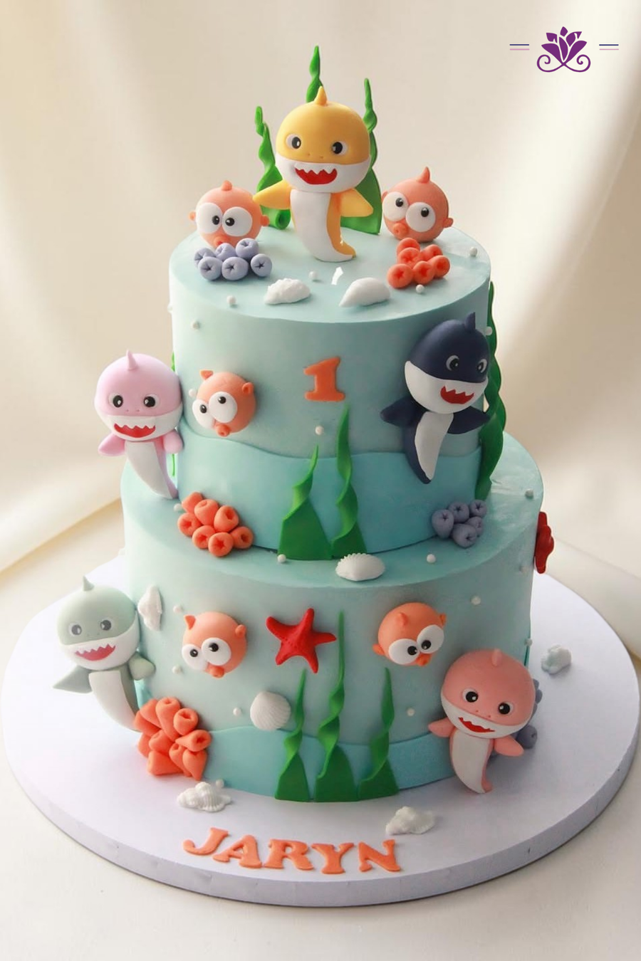 Baby Shark under-the-sea birthday cake