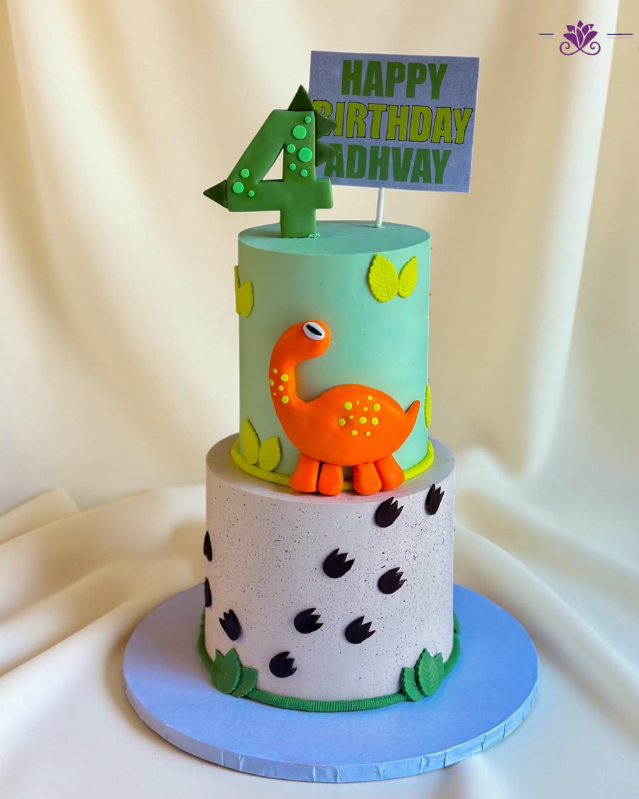 Pre Historic Dinosaur Theme Birthday Cake