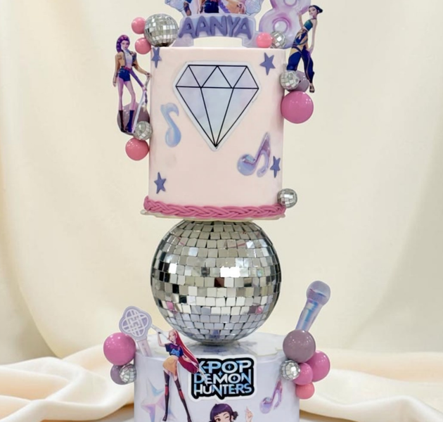 Stylish K-Pop Demon Hunters themed birthday cake