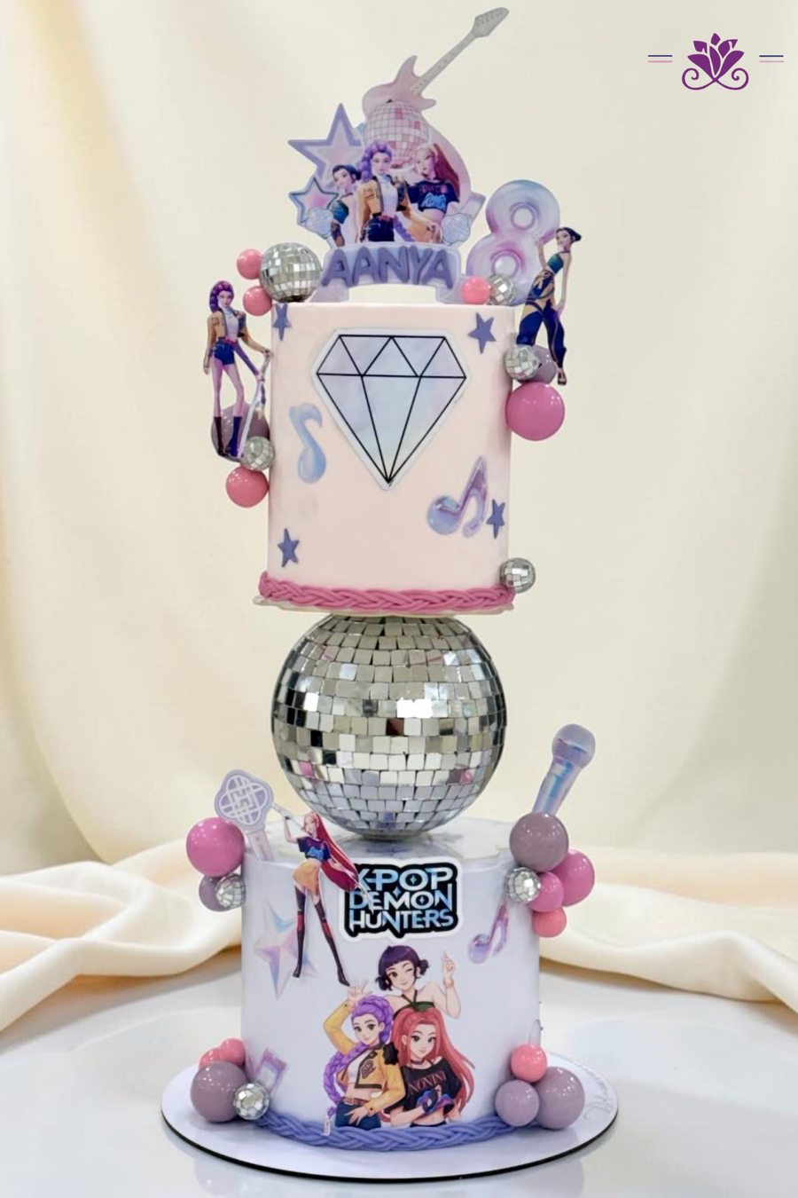 Stylish K-Pop Demon Hunters themed birthday cake