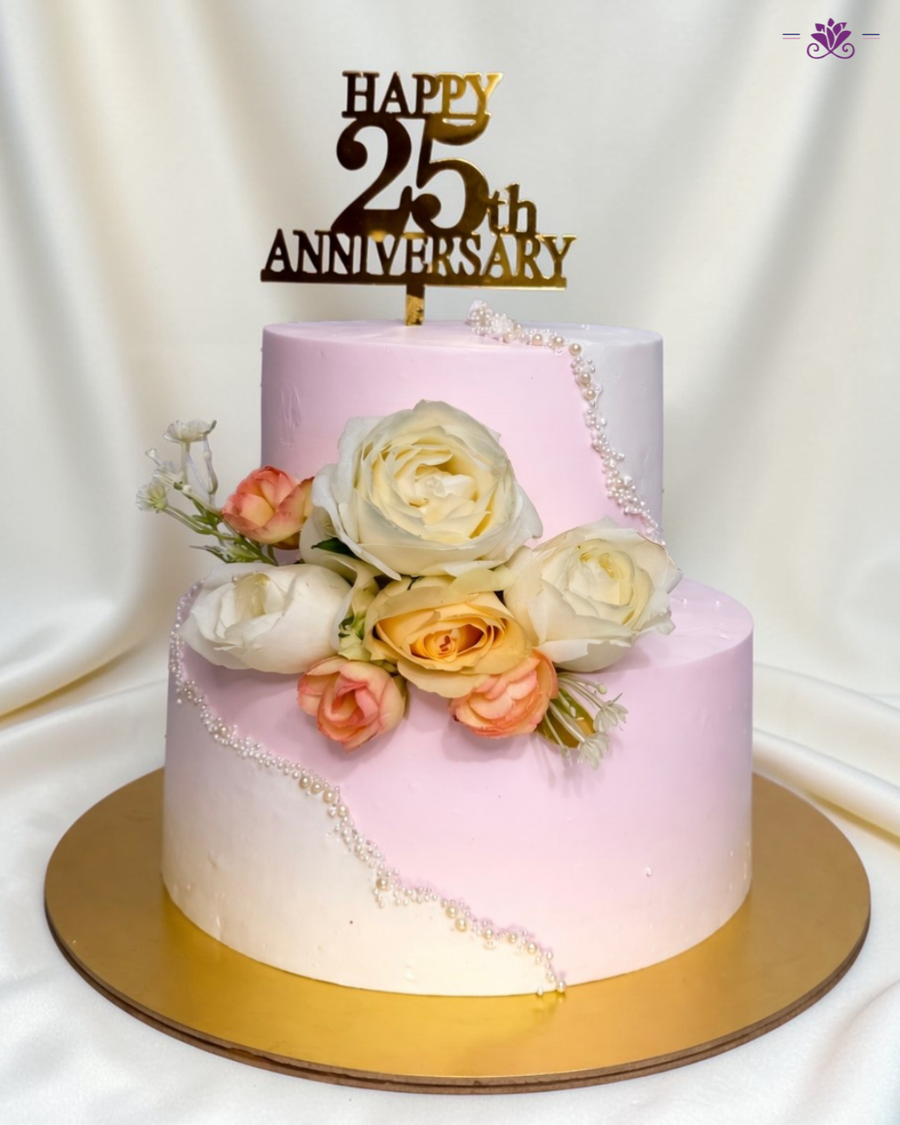 Silver Jubilee Anniversary Cake