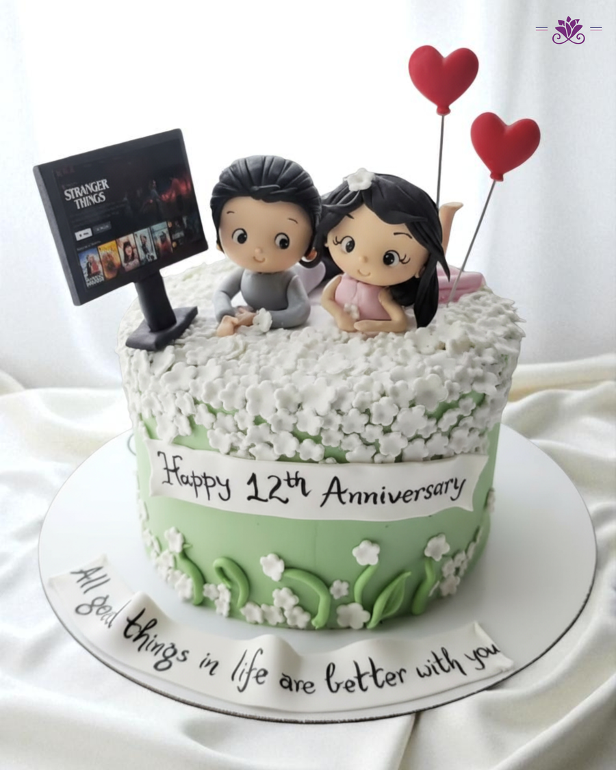 Netflix & Chill Anniversary Cake